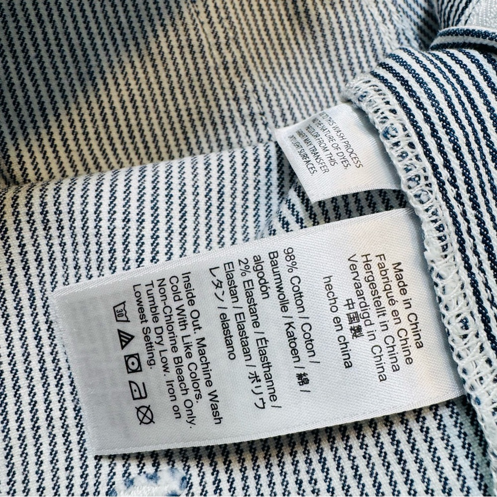 J. Crew Blue Striped Wide-Leg Cropped Jeans - Picture 7 of 11